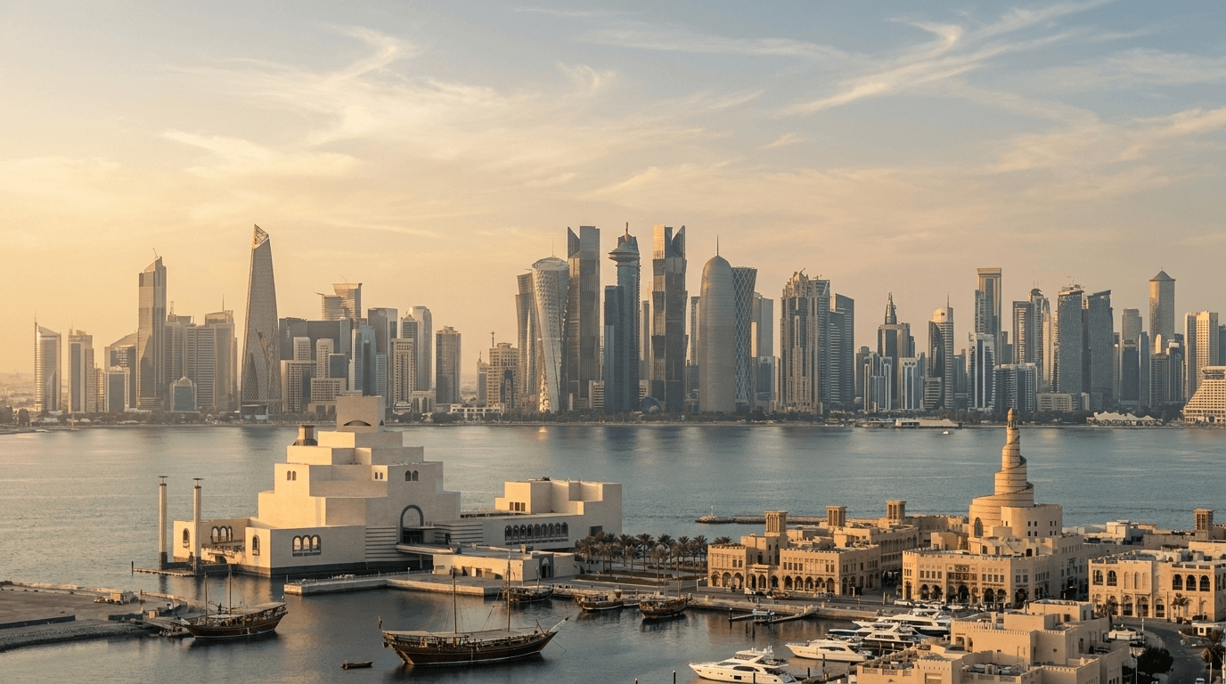 Doha skyline and city view for Qatar visa and residency guides