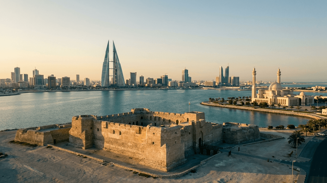 Manama skyline for Bahrain visa and work permit guides