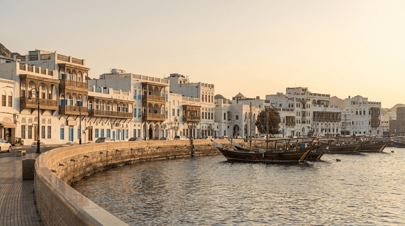 Muscat city view for Oman visa and residency guides